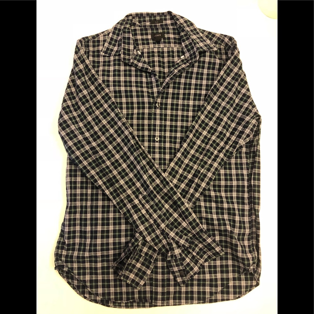 J. Crew men’s blue and green checkered button down